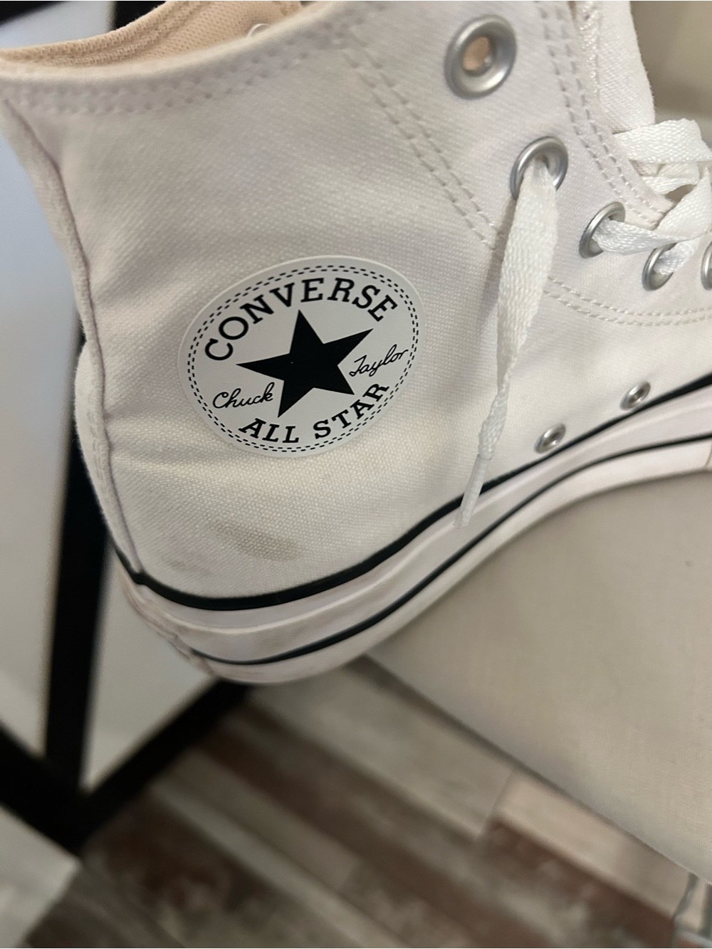 Converse White High Top Chuck Taylor All Star Sneakers - Picture 2 of 11